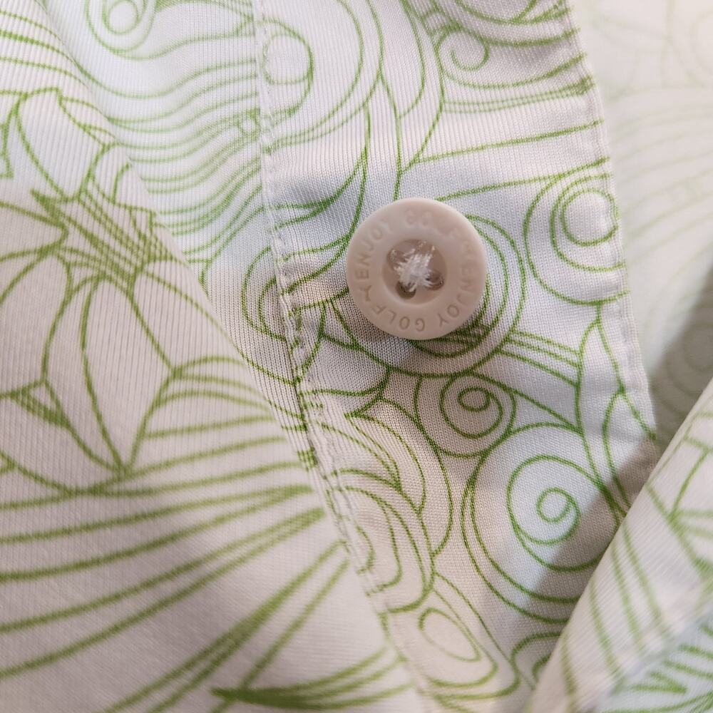 PUMA MATTR Gust O Wind Green White Floral Wind Swirl Design Golf Polo Mens 2XL - Picture 7 of 11